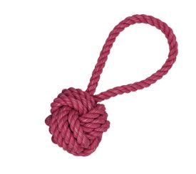 Pet Interest Rope Toy Ball With 1 Handle Bacon Flavor
