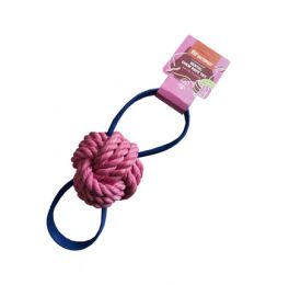 Pet Interest Rope Toy Ball With 2 Tpr Handles Bacon Flavor