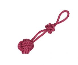 Pet Interest Rope Toy Ball With Handle & Knot Bacon Flavor