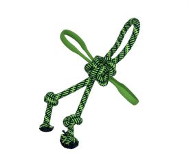 Pet Interest Double Rope Toy With 2 Tpr Handles Mint Flavor