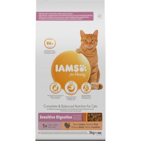 Iams Adult Dry Cat Food Sensitive Digestion Turkey