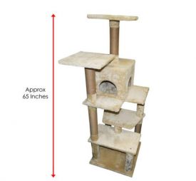 Pawise Cat Tree With Cave X Large Beige