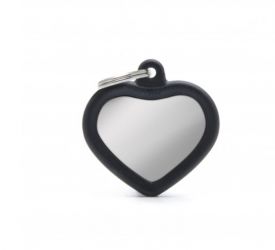 Myfamily Aluminium Heart With Black Rubber Nametag