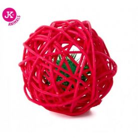 Jk Animals Red Rattan Ball With Bell 6cm