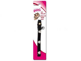Pawise Cat Collar - Diamond Heart Black