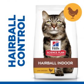 Hills Science Plan Hairball Indoor Adult Cat 7+ Food With Chicken