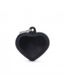 image of Myfamily Black Heart With Rubber Nametag