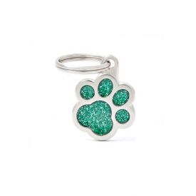 Myfamily Shine Green Glitter Nametag Paw