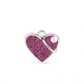 My Family Shine Pink Glitter Heart Small