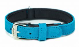 Nobby Velours Suede Leather Collar  Turquoise