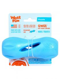 image of West Paw Qwizl Treat Toy  Aqua Blue
